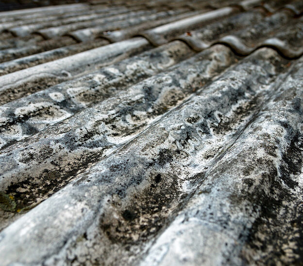 detail of an asbestos roof
